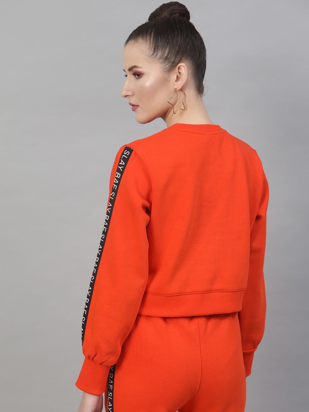 STREET 9 Women Orange Solid Sweatshirt