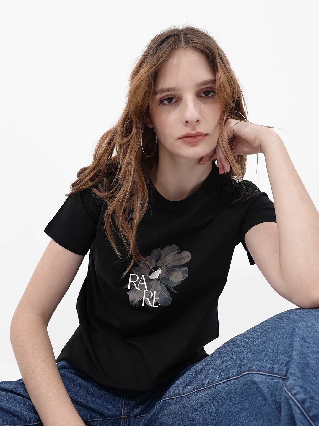RAREISM Graphic Printed Cotton T-shirt