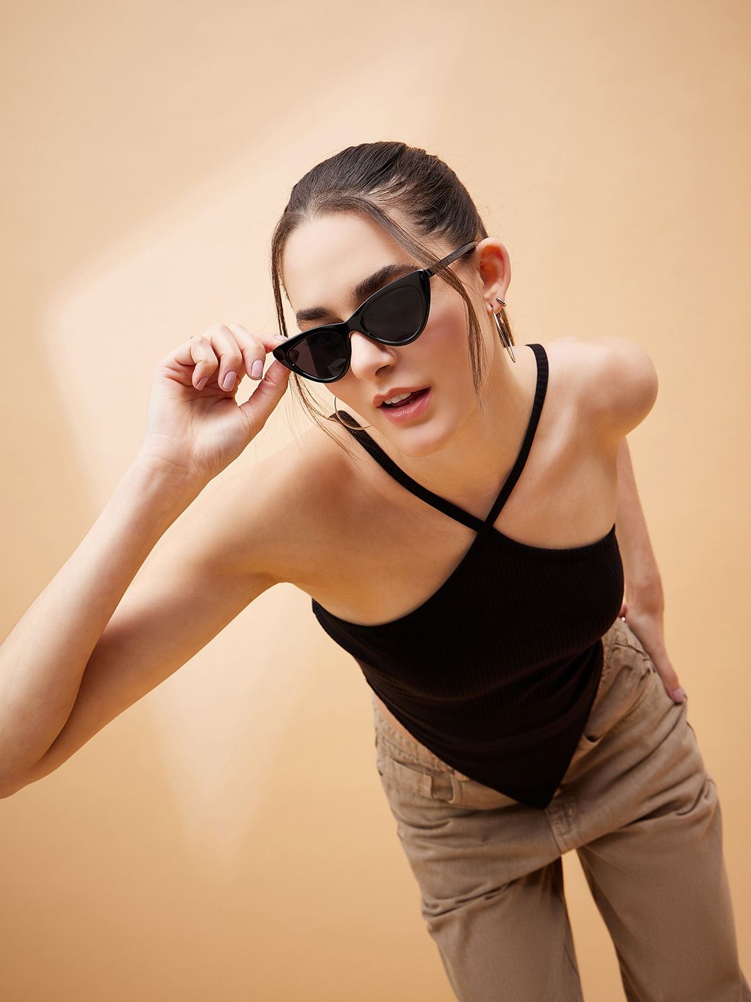 SASSAFRAS BASICS Halter Neck Sleeveless Cotton Top