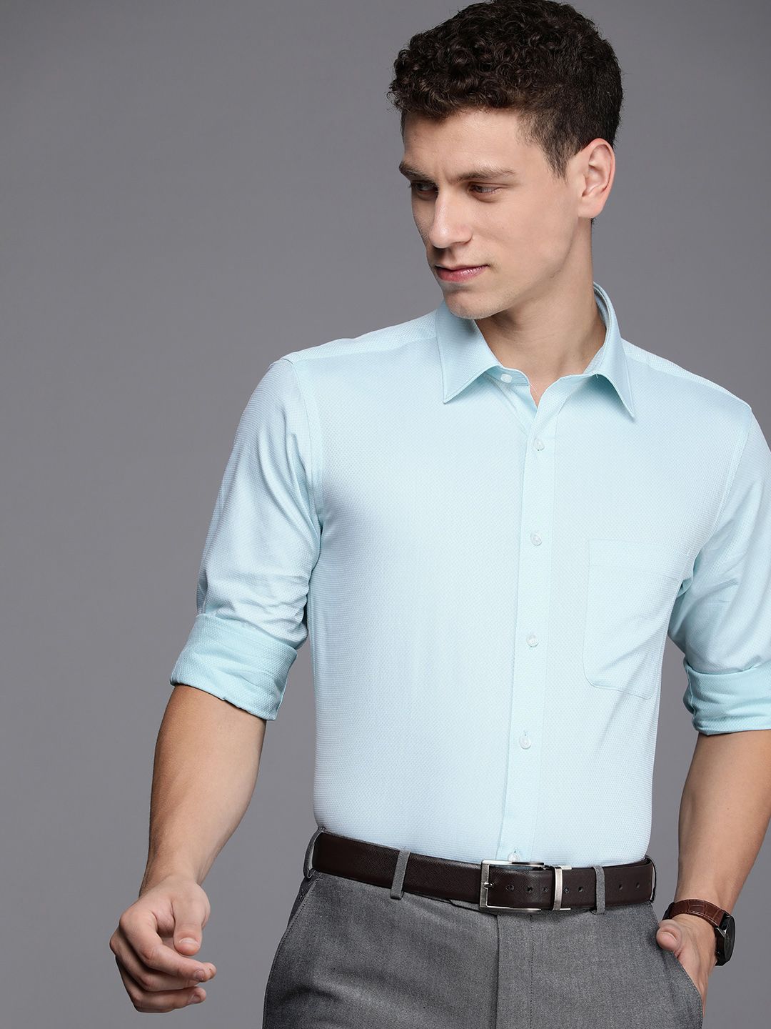 Raymond Slim Fit Opaque Pure Cotton Formal Shirt
