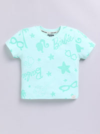 Happy Faces Girls Barbie Printed Pure Cotton T-shirt