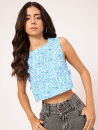 DressBerry Elegant Whimsy Bow-Detail Floral Print Top