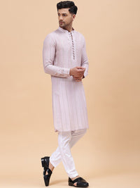 See Designs Striped Sequins Chanderi Silk Kurta