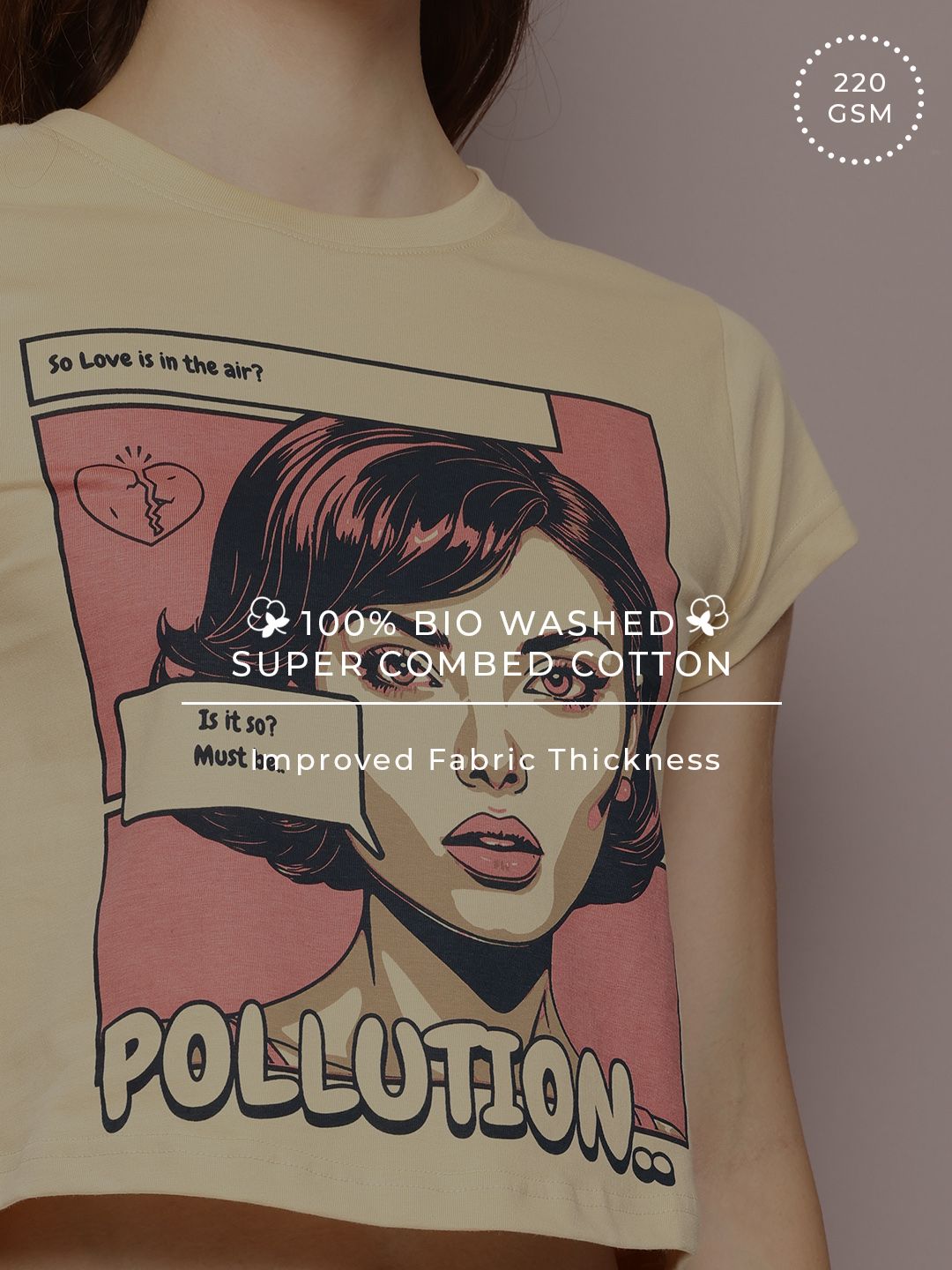 DILLINGER Printed Crop Pure Cotton T-shirt