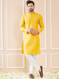 See Designs Mandarin Collar Long Sleeves Pure Cotton Straight Kurta
