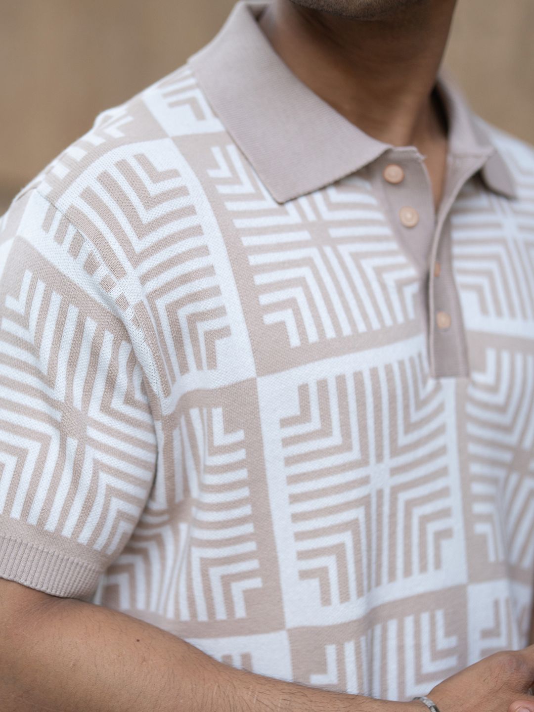 Powerlook Men Printed Polo Collar T-shirt