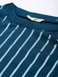 DressBerry Sequin Detailed Round Neck Pullover