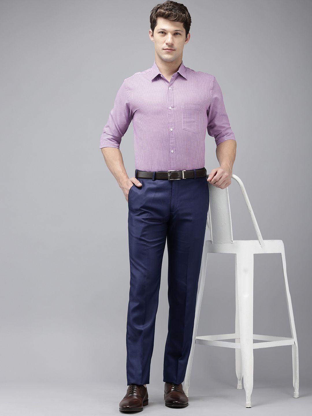 Park Avenue Slim Fit Micro Checks Formal Shirt