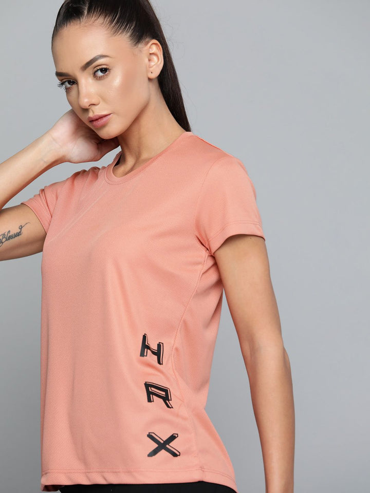HRX By Hrithik Roshan Running Women Design To Comment Rapid-Dry Brand Carrier Tshirts