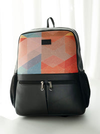 ZOUK Geometric Printed Backpack with Compression Straps Up to 16 inch