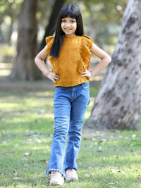 Cutiekins Girls Self Design Ruffles Top