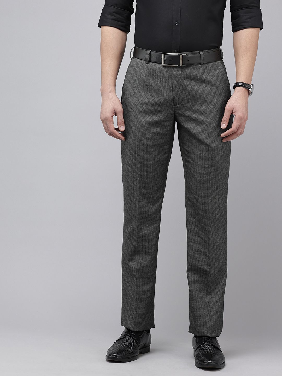 Park Avenue Men Checked Formal Trousers