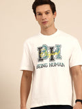 Being Human Brand Logo Printed Drop-Shoulder Sleeves Pure Cotton T-shirt