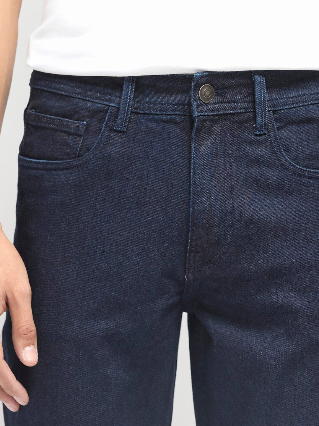 RARE RABBIT Men Sam Carrot Fit Mid-Rise Cotton Jeans