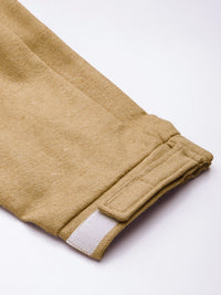 Mr Bowerbird Men Camel Brown Liberal Fit Solid Pleated Cargos