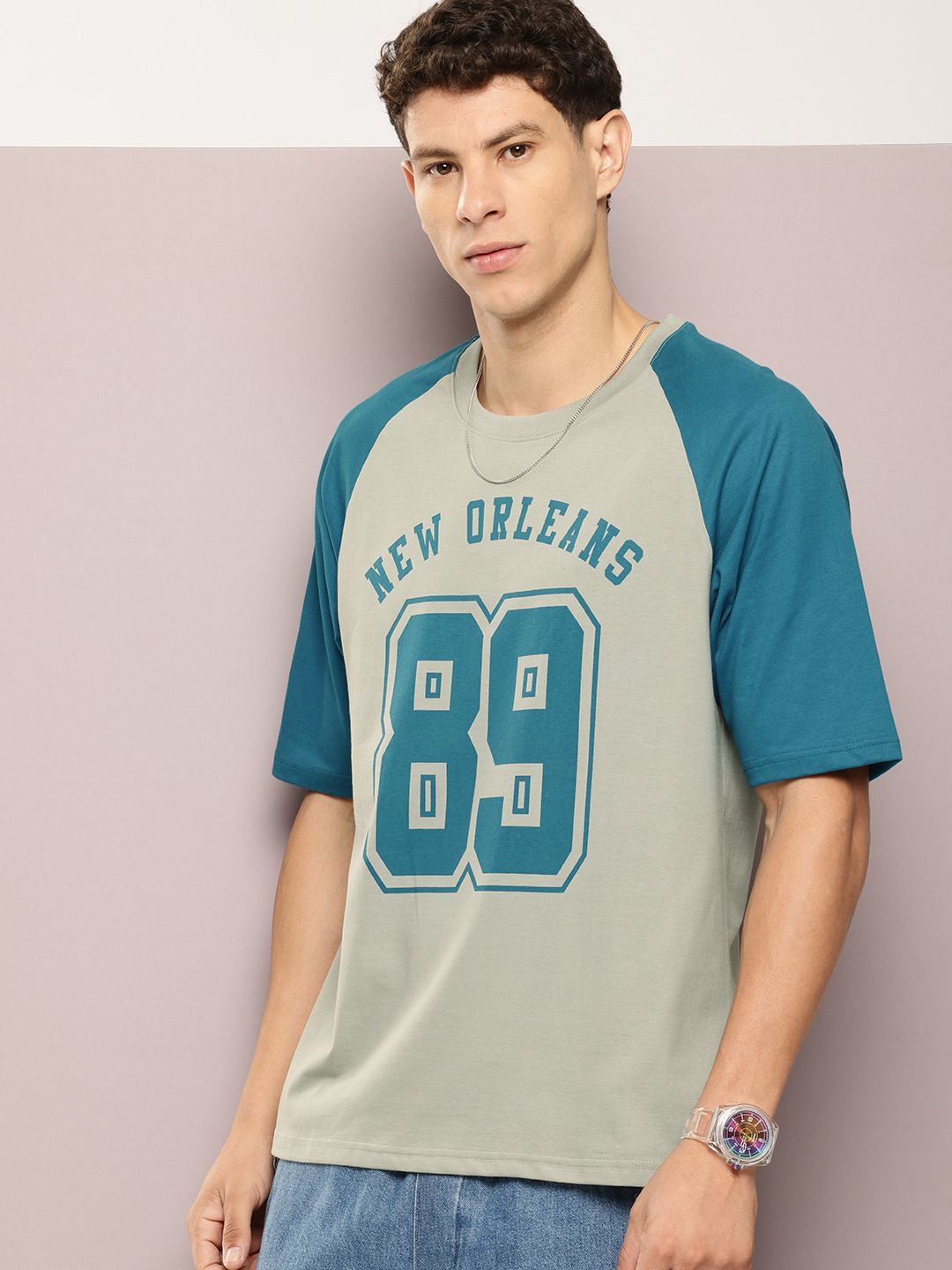 DILLINGER Men Typography Printed Oversized T-shirt