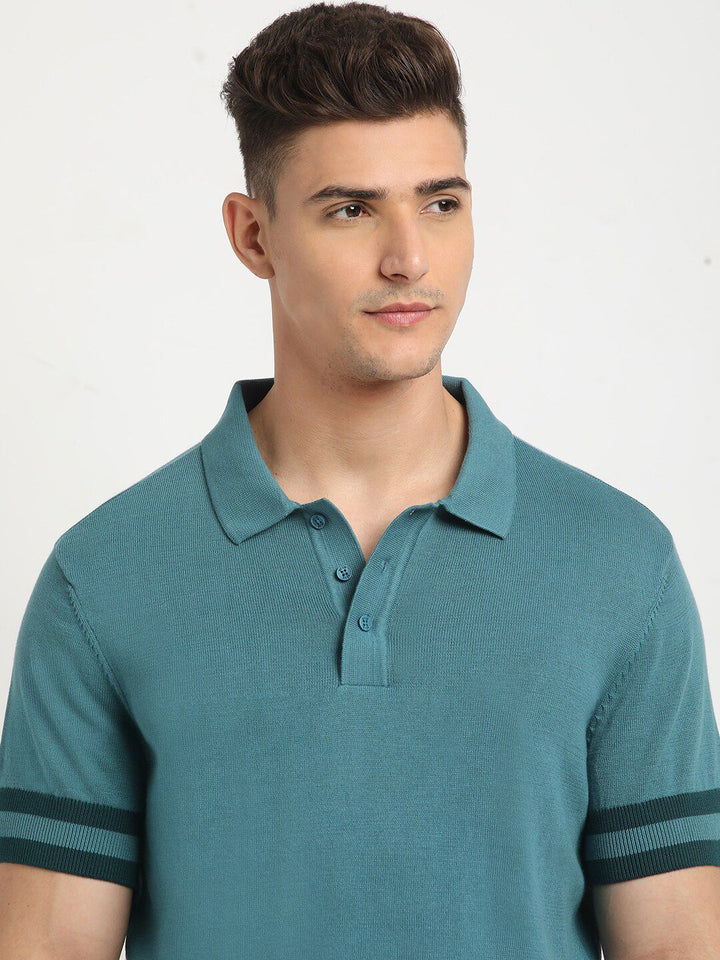 THE BEAR HOUSE Polo Collar Short Sleeves Cotton T-shirt