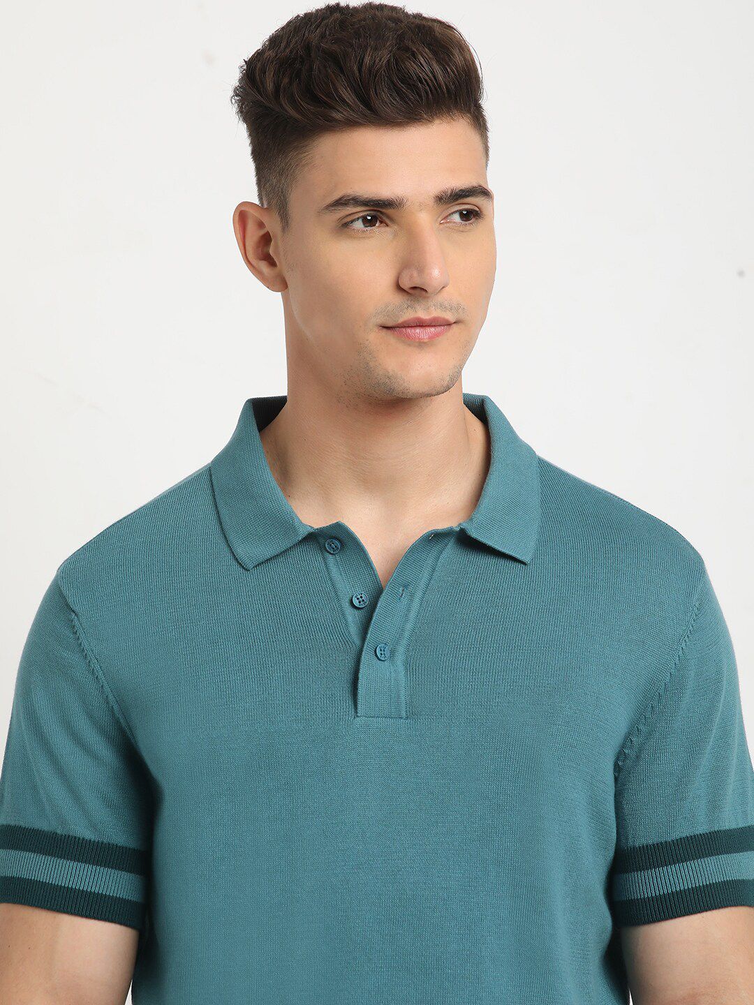 THE BEAR HOUSE Polo Collar Short Sleeves Cotton T-shirt