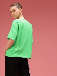 DressBerry Typography Printed Drop-Shoulder Sleeves Relaxed Pure Cotton T-shirt