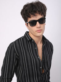 VASTRADO Men Classic Slim Fit Opaque Striped Casual Shirt