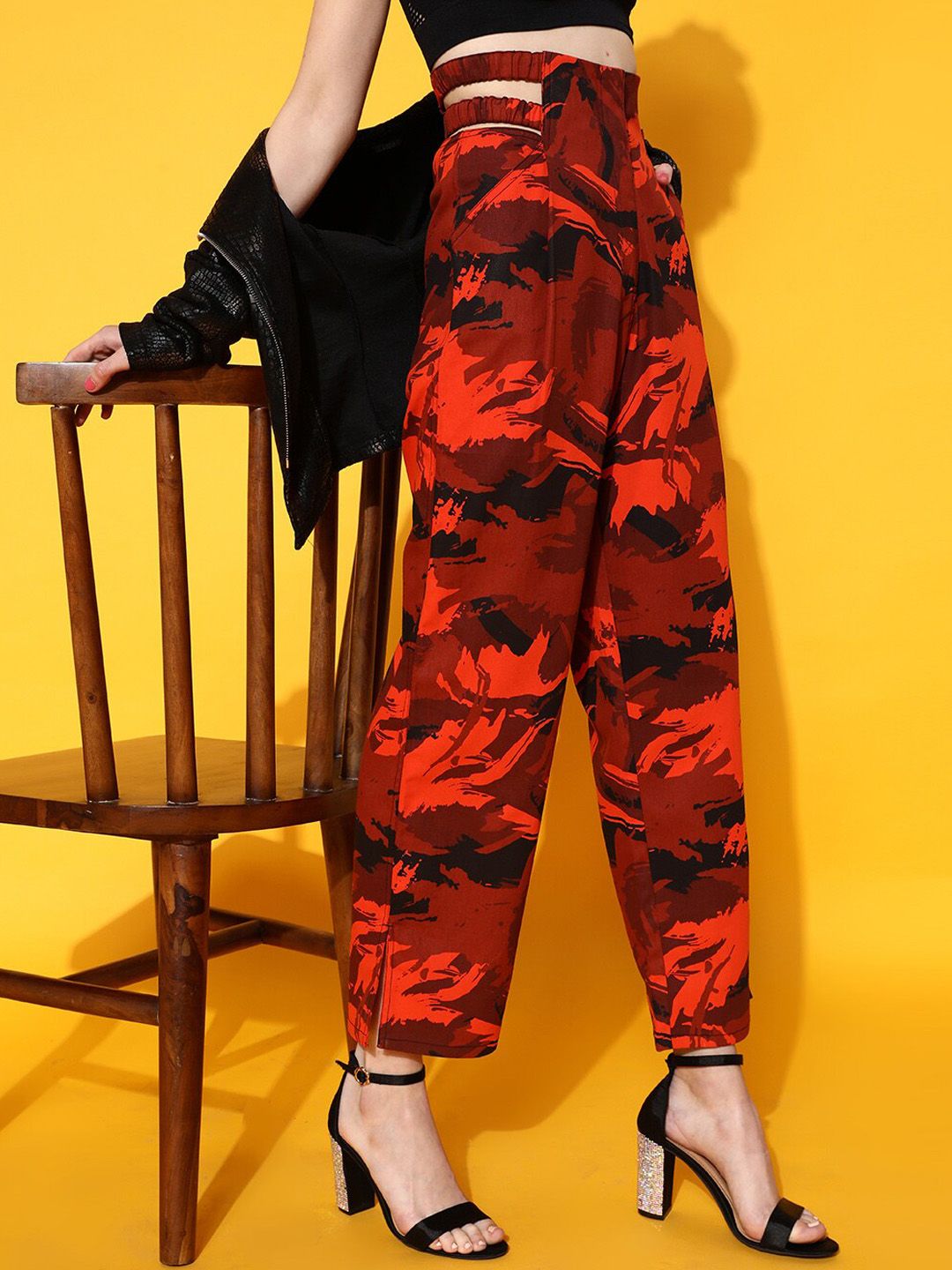 STREET 9 Women Orange Conversational Trousers