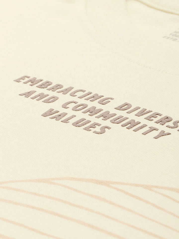 SPYKAR Graphic Printed Drop-Shoulder Sleeves Oversized T-shirt