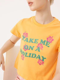 DressBerry Holiday Vibe Typography Printed T-Shirt