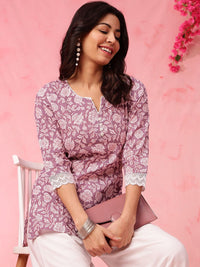 Anouk Ethnic Motifs Printed Pure Cotton Straight Short Kurti