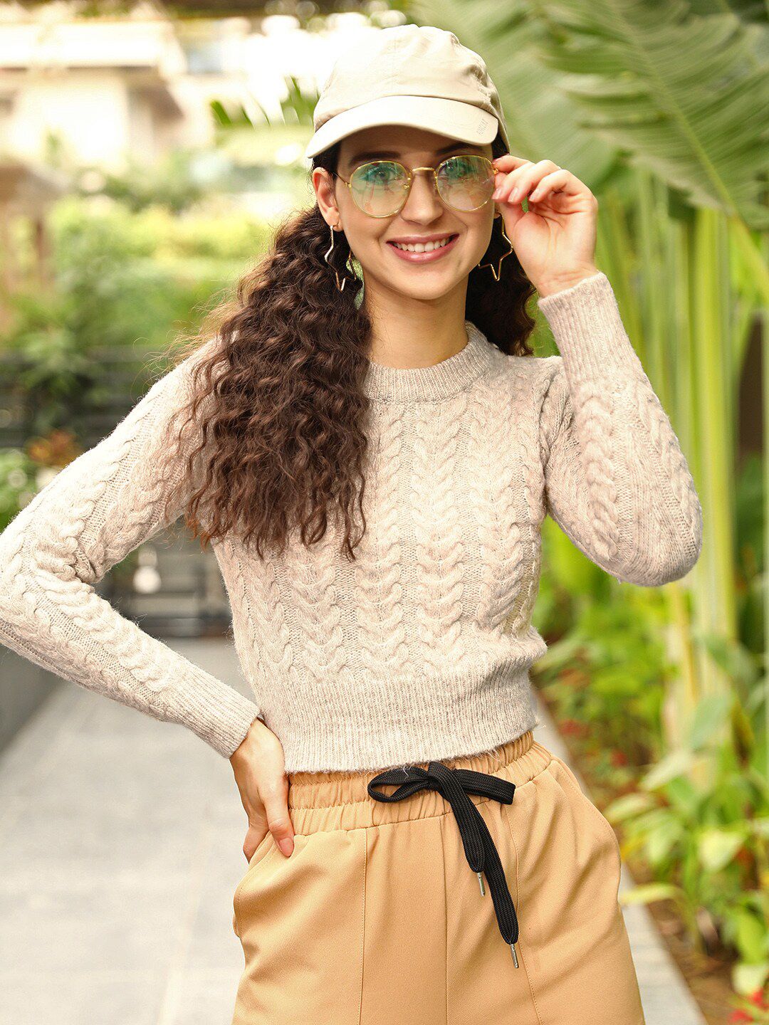 STREET 9 Women Beige Chevron Sweater