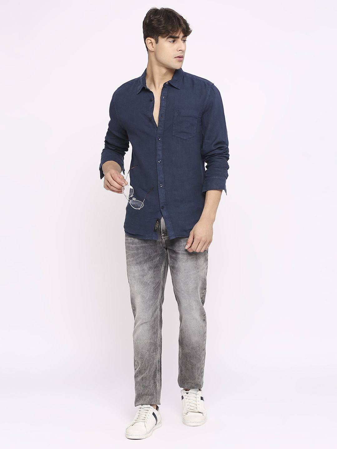 Being Human Pure Linen Slim Fit Casual Shirt