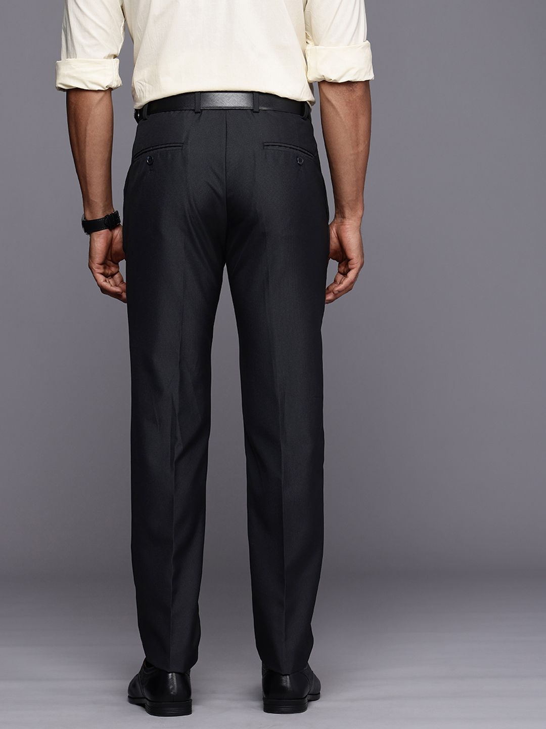 Raymond Men Textured Slim Fit Trousers