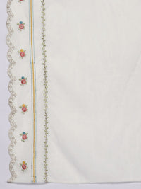 Indo Era Women Embroidered Thread Work Pure Cotton Kurta with Trousers & With Dupatta