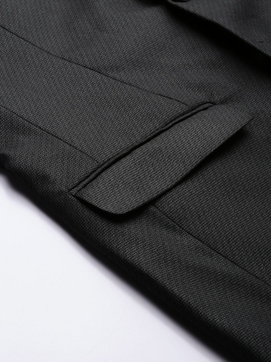 Raymond Men Dark Grey Notched Lapel Collar Slim-Fit Single-Breasted Formal Blazer