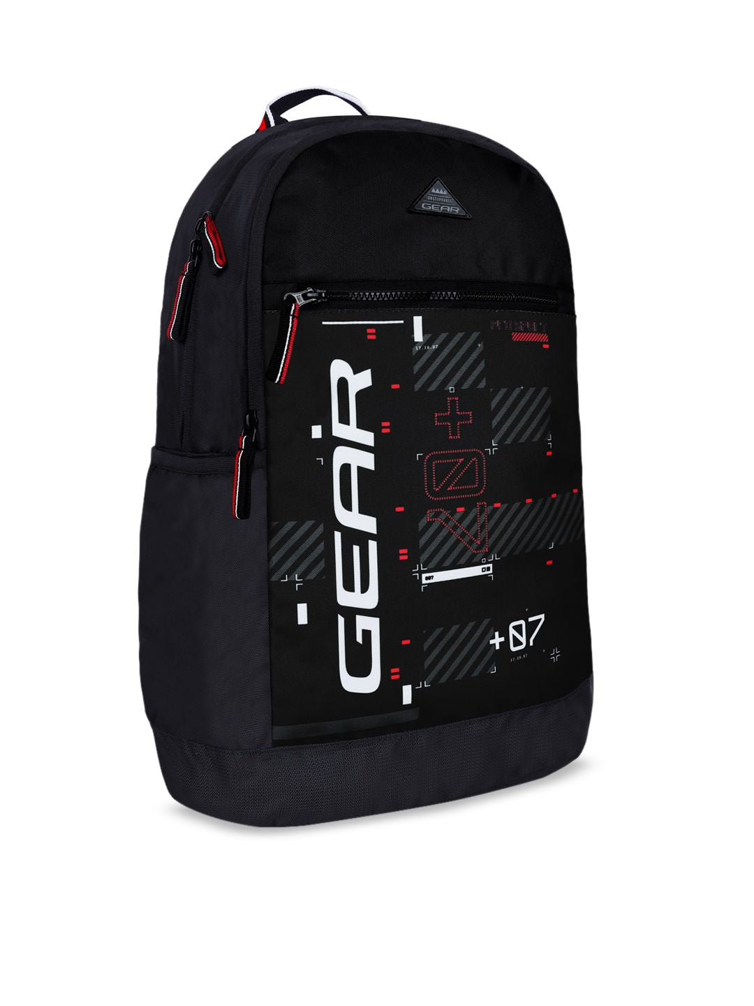 Gear Unisex Black & Red Graphic Backpack
