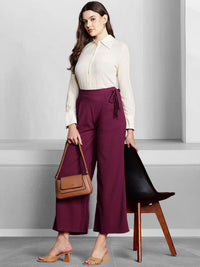 all about you Women Textured High-Rise Trousers