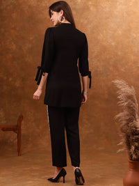 Anouk Black Silk Blend Embroidered Tunic with Trousers