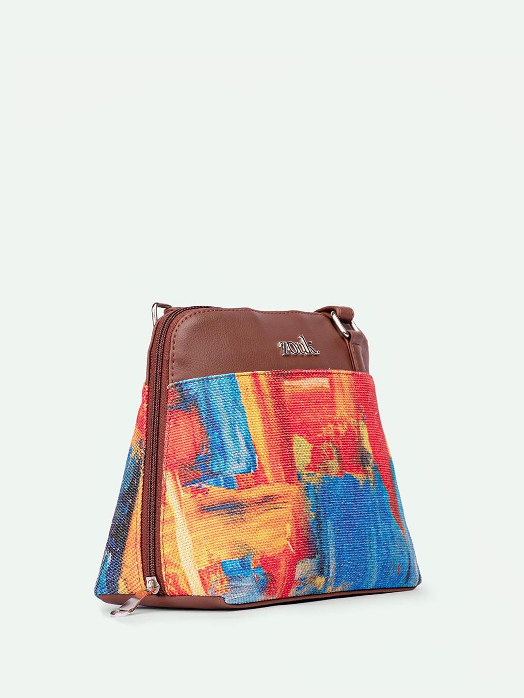 ZOUK Abstract Printed Structured Sling Bag