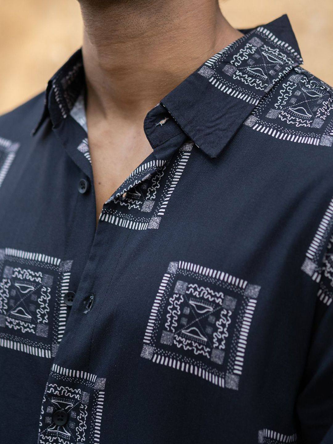 Powerlook Geometric Printed Long Sleeves Shirt