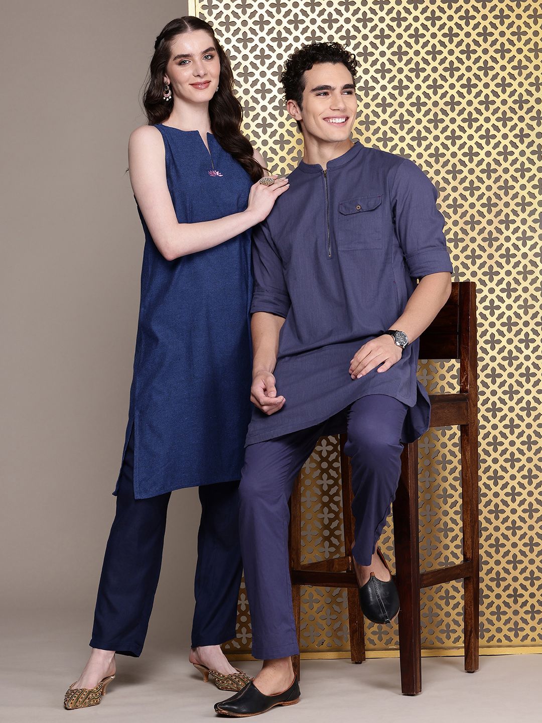 House of Pataudi Pure Cotton Rozana Kurta