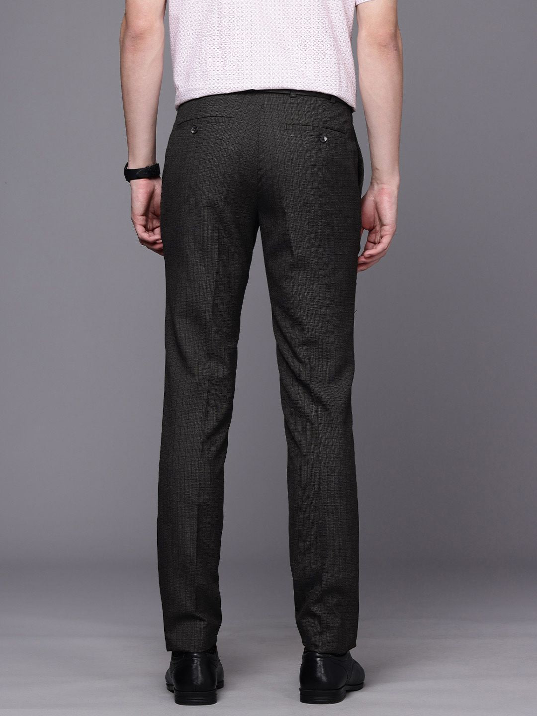 Raymond Men Checked Slim Fit Formal Trousers