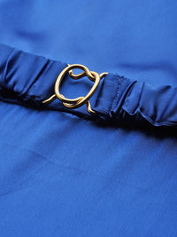 all about you Satin A-Line Midi Dress with Belt