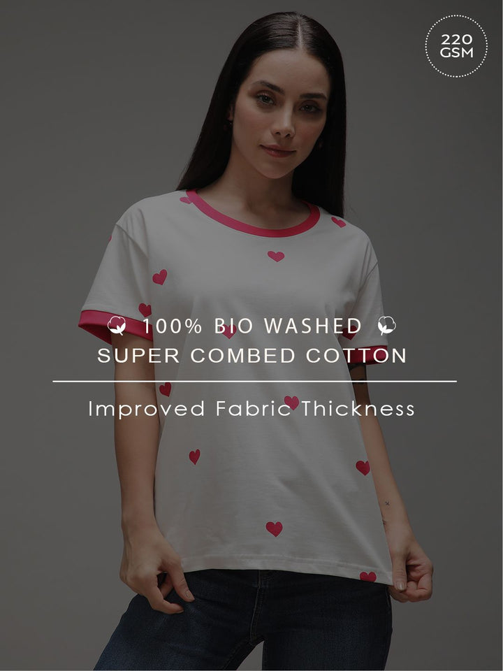 DILLINGER Women Short Sleeve Boxy Regular Printed Tshirt
