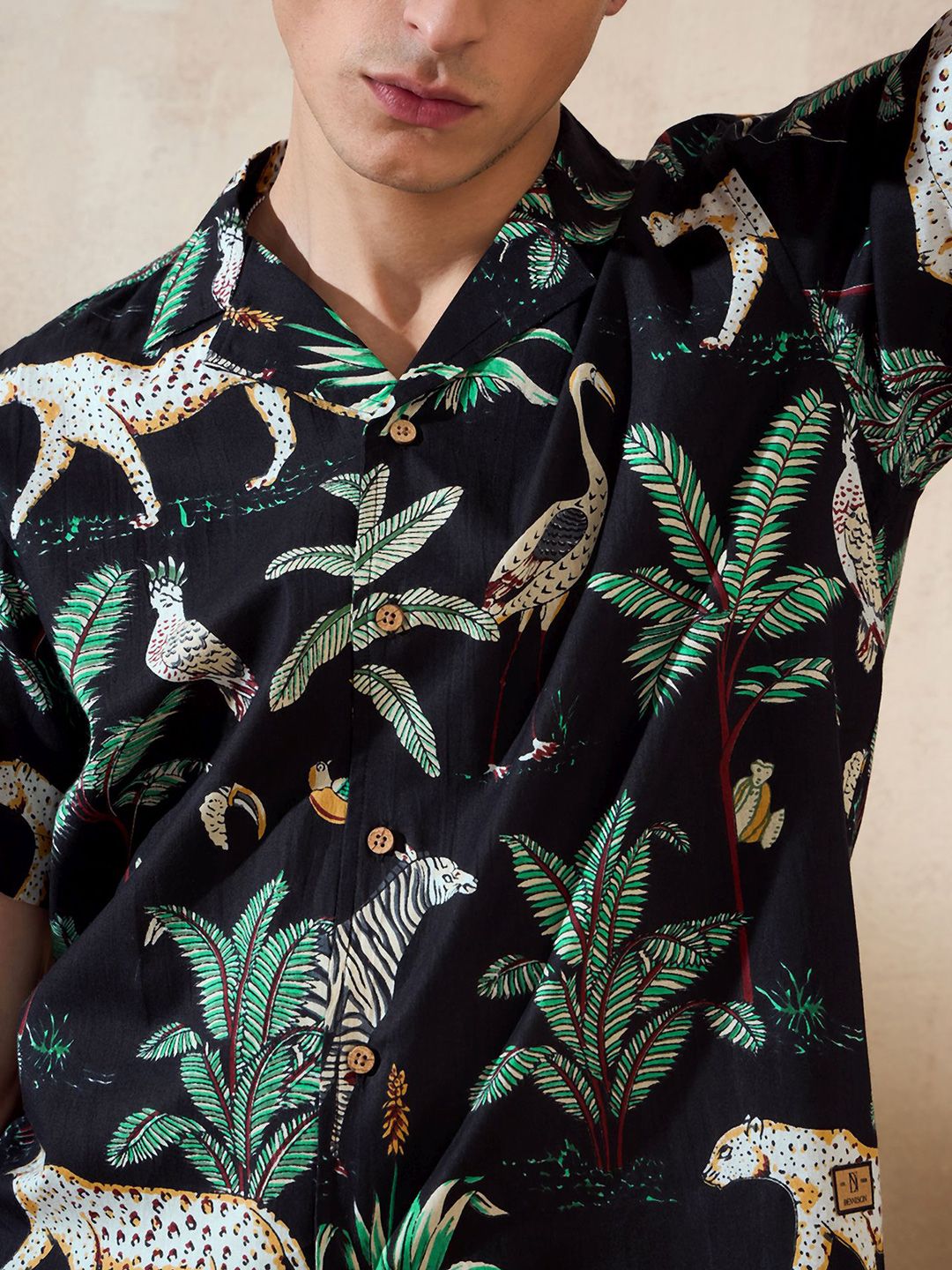 DENNISON Block Printed Oversized Casual Shirt