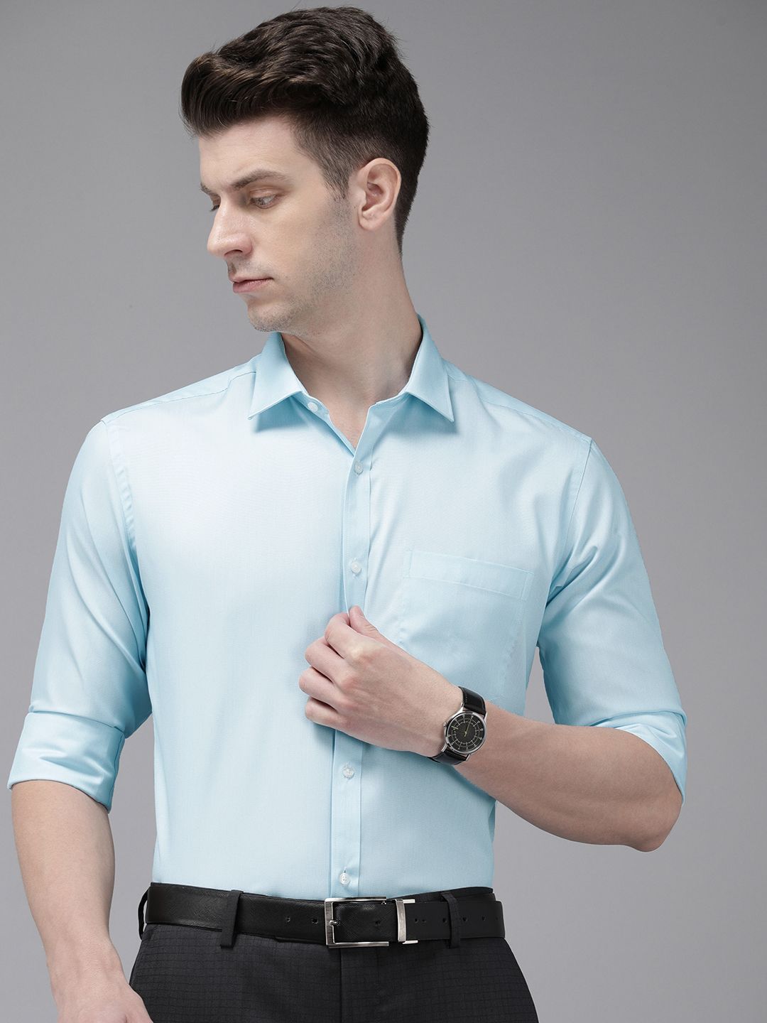 Park Avenue Self Design Slim Fit Formal Shirt