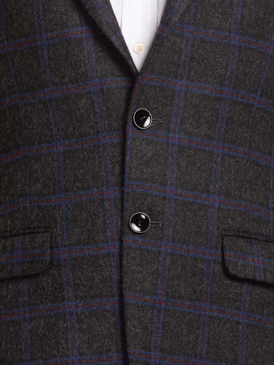 Park Avenue Men Checked Single-Breasted Formal Blazer