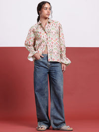 DressBerry Ikat Edge Printed Shirt Style Top