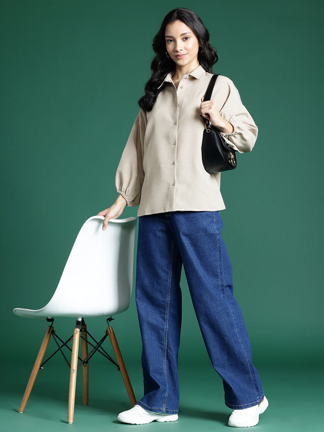 DressBerry Drop Shoulder Sleeve Pure Cotton Shirt