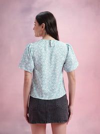 DressBerry Floral Print Tulip Sleeve Top