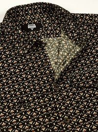 Thomas Scott Classic Slim Fit Floral Printed Cotton Corduroy Semiformal Shirt