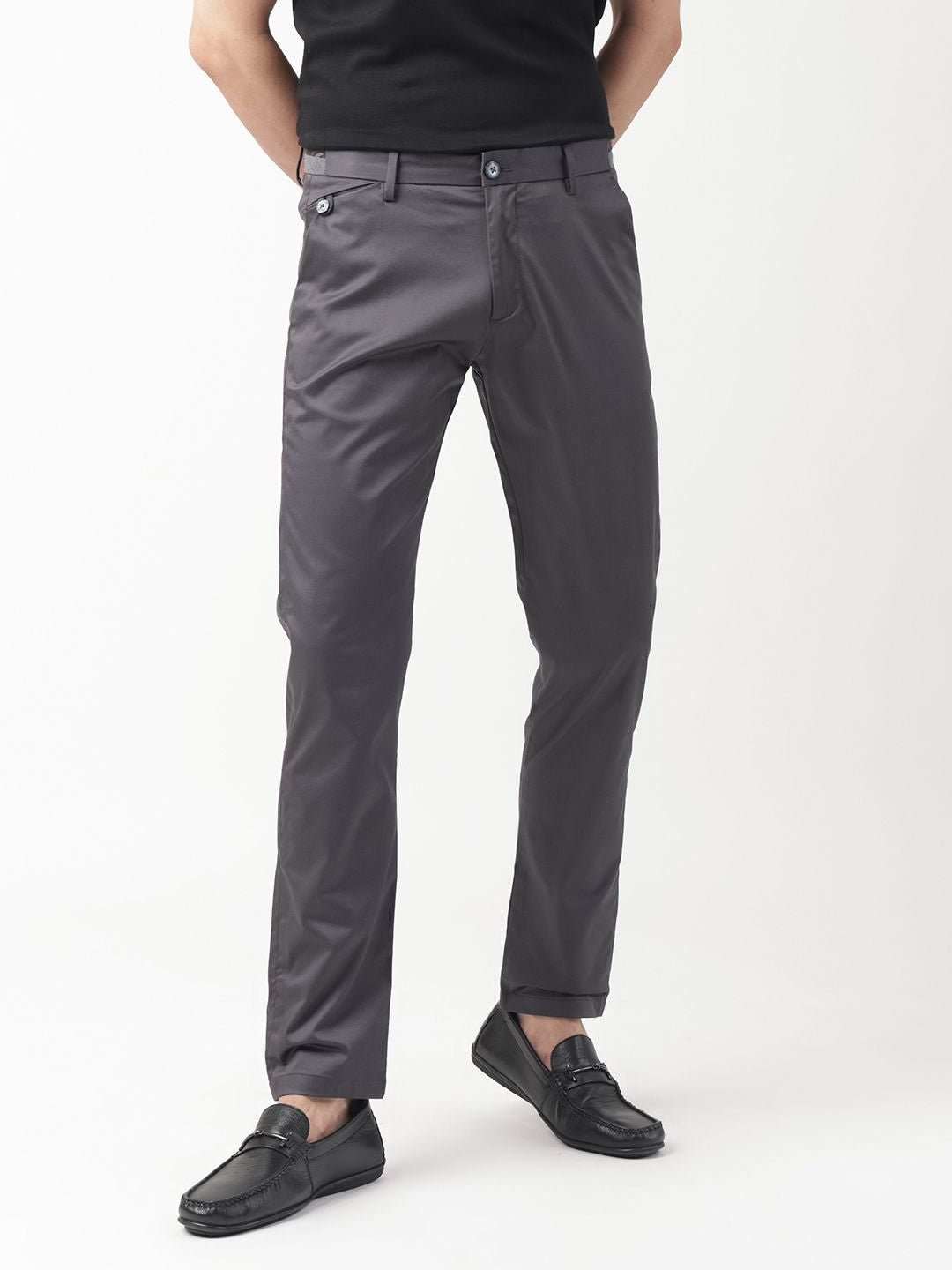RARE RABBIT Men Daron Mid-Rise Slim Fit Trouser